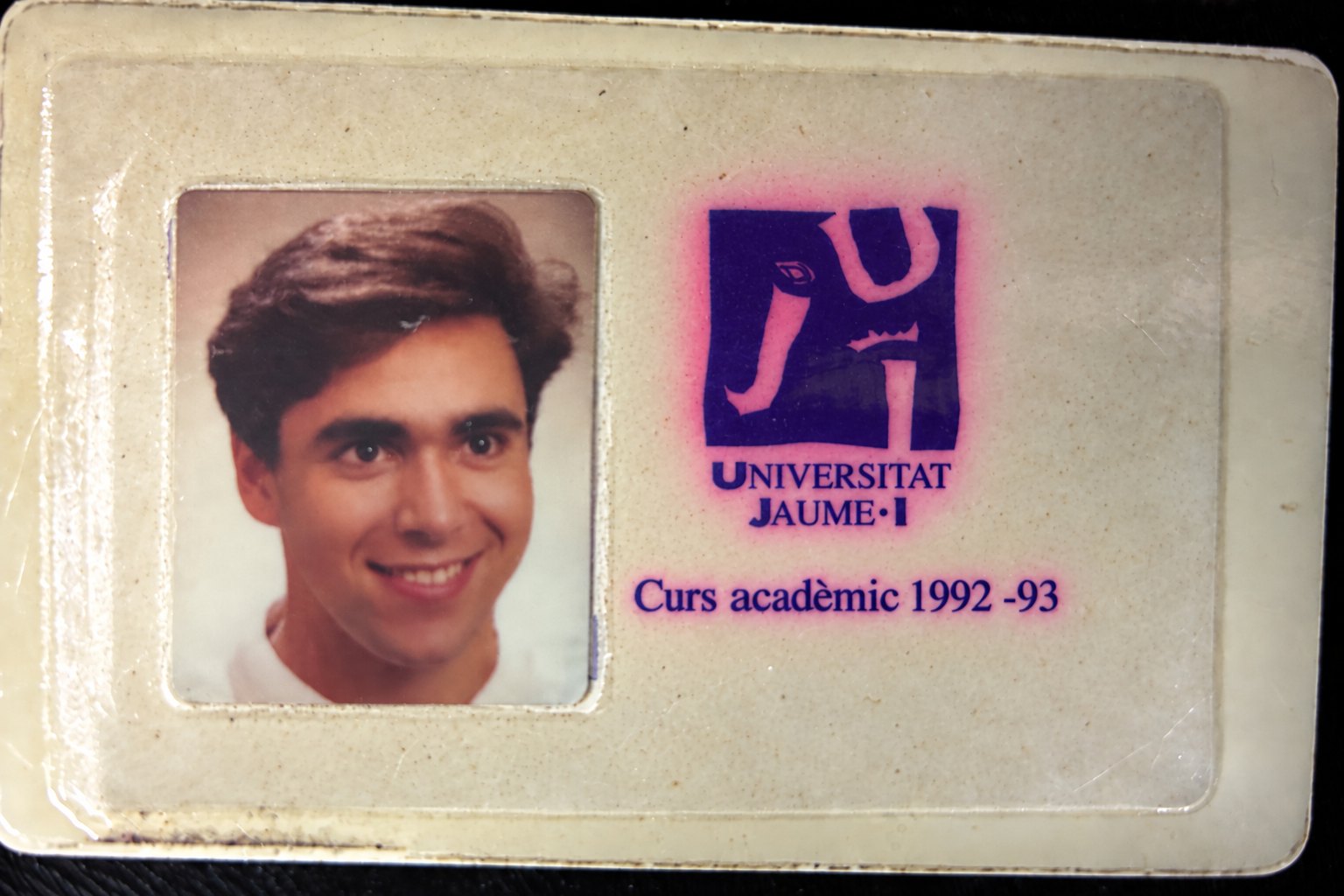 Carnet de estudiante de Sebastián Brau en la Universitat Jaume I, curso 1992-93