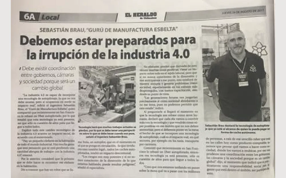 El Heraldo (Mexico) page interviewing Sebastián J. Brau, August 2017