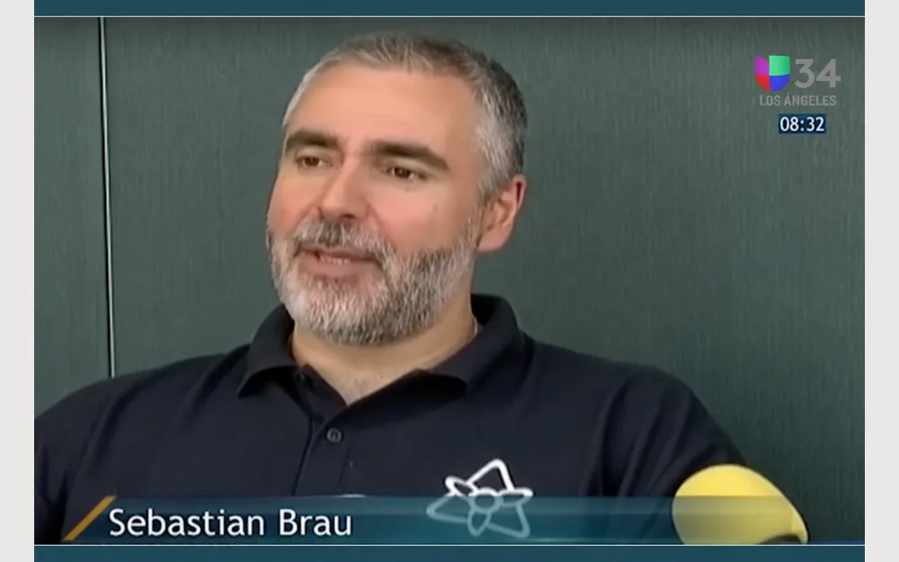 Screenshot of the interview with Sebastián J. Brau on Univision Communications (USA)